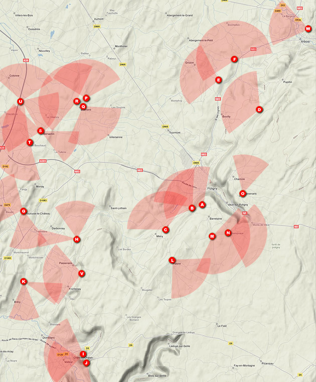 Carte de nos spots